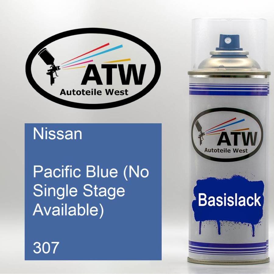 Nissan, Pacific Blue (No Single Stage Available), 307: 400ml Sprühdose, von ATW Autoteile West.